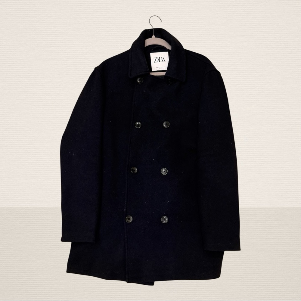 Zara Men's Navy Peacoat